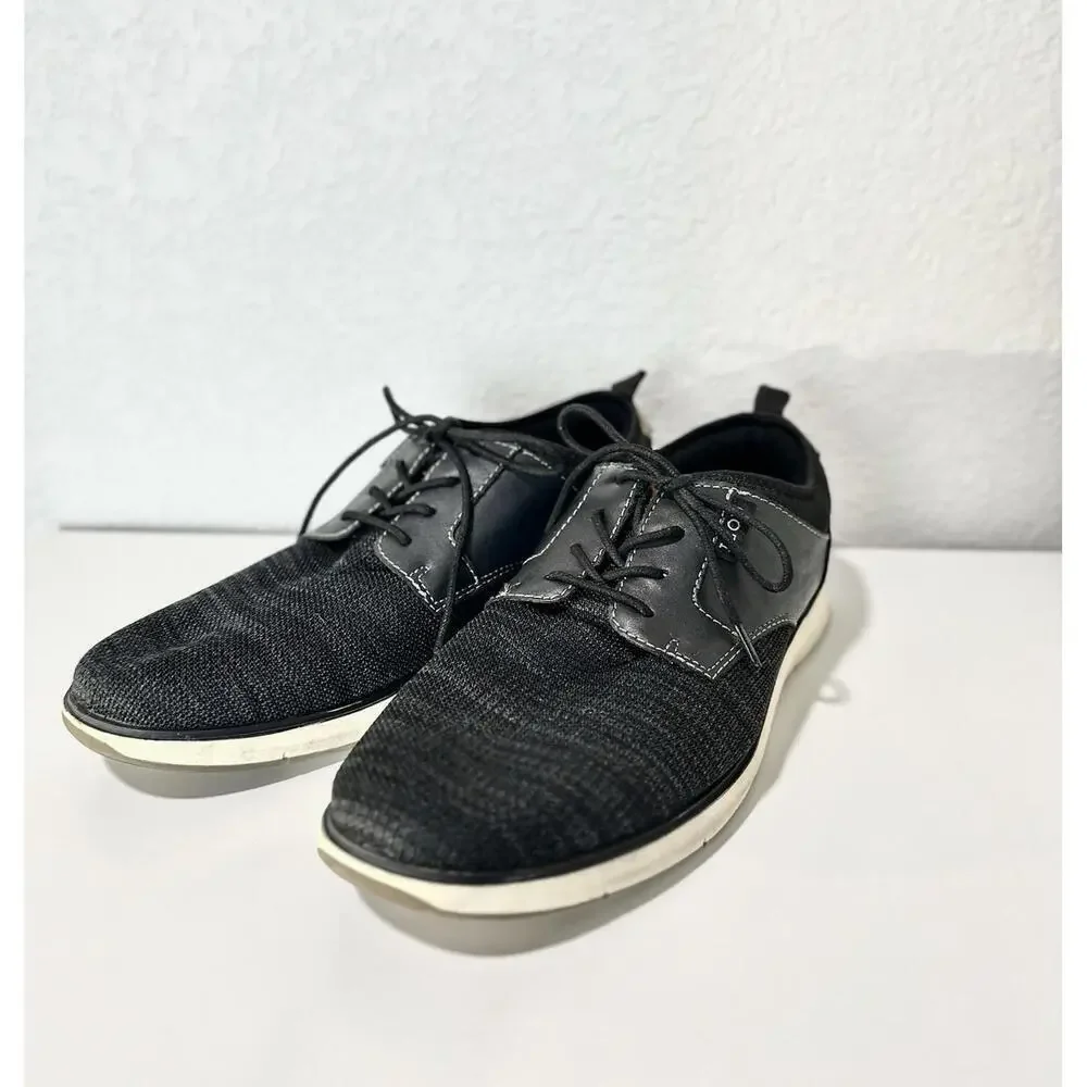 Izod Mens Casual Shoes Drift Oxford Memory Foam Sneaker Breathable Black Size 10